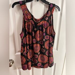 New directions black tank with bright colors